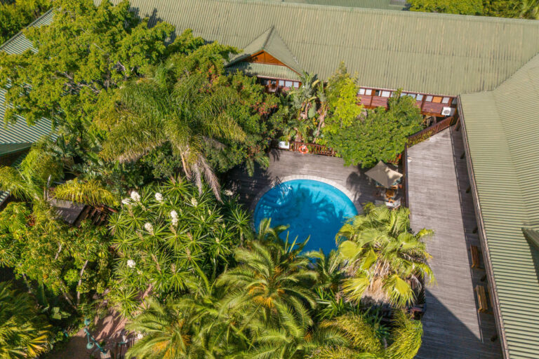 The Graywood Wing Gardens and Pool Area