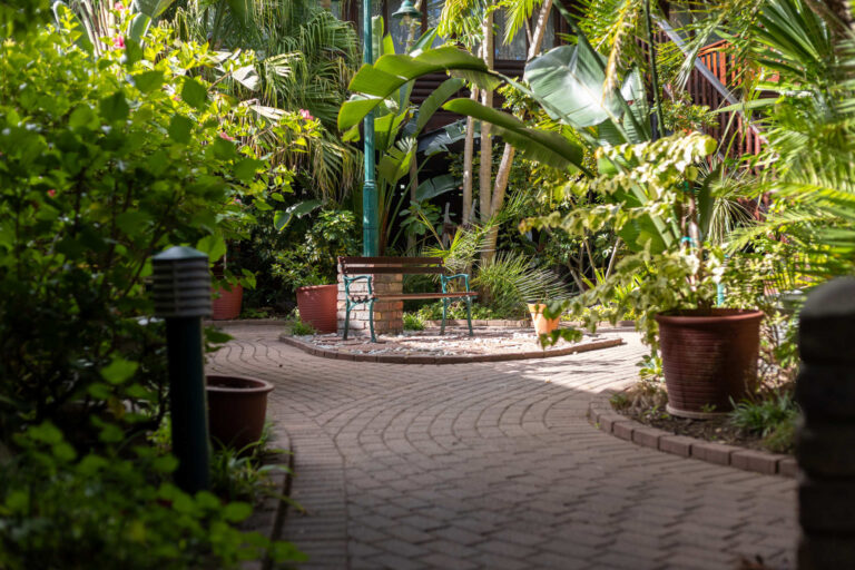 The Graywood Wing Gardens and Pool Area